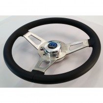 Nostalgia Series - Leather Steering Wheel Kit : Includes Mount Plate and Mopar Chrome Centre Cover : Suits AP5/AP5/VC/VE/VF