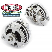 Alternator : 95 AMP : Chrysler Fitment : Chrome : Powermaster (Single V-Pulley)