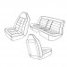 Seat Skin Trim Kit : VF Sedan "Pacer" : X1 Black : (Reclining Front Bucket, Rear Bench)
