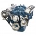 Complete Serpentine Kit (Including Alternator & Power Steering Pump) : NO Air Con : WITH Power Steering : Chrome Finish : suit Small Block 318/340/360ci