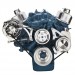 Complete Serpentine Kit (Including Alternator & Power Steering Pump) : NO Air Con : WITH Power Steering : Chrome Finish : suit Small Block 318/340/360ci