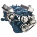 Complete Serpentine Kit (Including Alternator & Power Steering Pump) : NO Air Con : WITH Power Steering : Chrome Finish : suit Small Block 318/340/360ci