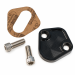 Fuel Pump Block-Off Plate: Black Anodised Billet Alloy