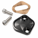 Fuel Pump Block-Off Plate: Black Anodised Billet Alloy