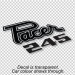 "Pacer 245" Boot Lid Decal : suit VG Pacer Hardtop & Sedan (Die-Cut)